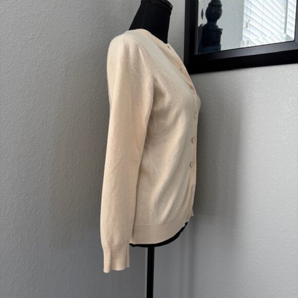 VINTAGE Glenmac Beige Cream 100% Cashmere Cardigan Sweater Small - Picture 3 of 14